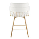 26' Counter Height Bar Stools Set of 2, 180° Swivel Upholstered Barstools with Backs and Metal Legs, Bar Stools for Kitchen Island, Cafe, Pub,