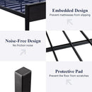 Queen Platform Bed Frame With Wooden Headboard And Footboard Black Oak