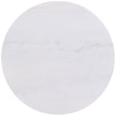 Jason Round White Marble Top Coffee Table Honey Brown