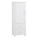 Tall Bathroom Storage Cabinet, Freestanding Storage Cabinet with Two Drawers and Adjustable Shelf, MDF Board with Painted Finish, White (Old Sku:WF312728AAK)