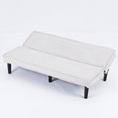 Versatile Corduroy Sofa Bed with Solid Wood Frame in Black, Beige, Pink - 66-inch