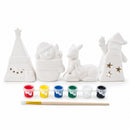 DIY Christmas Painting Craft Kit - 4 Blank Plaster Figurines Paint Set