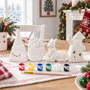 DIY Christmas Painting Craft Kit - 4 Blank Plaster Figurines Paint Set