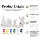 DIY Christmas Painting Craft Kit - 4 Blank Plaster Figurines Paint Set