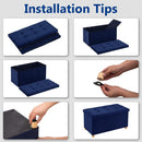 30 Inch Multifunctional Folding Storage Ottoman Navy