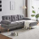 82.6' Modern Sectional Sofas Couches Velvet L Shaped Couches for Living Room, Bedroom(Old SKU:SG000980AAE), Light Grey