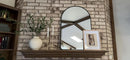 24x36 Inch Black Arched Wall Mounted Mirror With Brushed Metal Frame For Bathroom Vanity