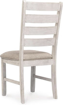 Dining Room Chair Set Of 2 Whitewash Finish Upholstered