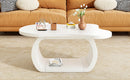 ON-TREND 39.3'*23.6' Modern Cloud Coffee Table with 1.5' Thick Tabletop, Cream Style Irregular End Table with Curved Legs, Unique Design Accent Table with Round Edge for Living Room, Apartment, White