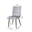 Modern Velvet Dining Chairs 2-Piece Set-Soft Cushioned Seats with Iron Frames in Mustard Light Gray