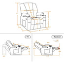 Fabric Electric Recliner Chair With Heat Remote Control