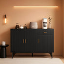 Black 47In Sideboard Cabinet For Dining Room Storage