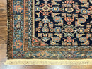 Antique Persian Tribal Rug 5x7, Navy Blue & Pink, Hand Knotted Handmade 1920s Wool Rug, Allover Pattern, Persian Hamadan Rug
