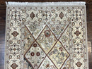Pak Persiann Runner Rug 2.7 x 12, Handmade Wool Vintage Hallway Rug, Panel Design