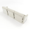 Elegant Three-Seater Sofa with Lumbar Pillow, Chenille Upholstery, Wooden Base, Ergonomic Design, Beige