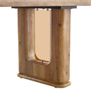 Stylish Wood Color Textured Dining Table MDF Material with Wood Grain Stickers 64.5 x 35.4 Inch