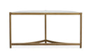 Cassidy - Demilune Sofa Table - Aged Brass And Volakas Classic