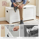 Cloud White LargeCapacity Storage Bench Hinges Chest