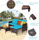 L-Shaped Outdoor Rattan Sofa Set with Coffee Table