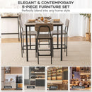 5 Piece Counter Height Dining Table Set Black Oak Stools