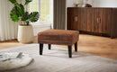Mirod Vintage Distressed Ottoman,Classic Riveted Footrest with Solid Wood Legs for Living Room, Bedroom & Study