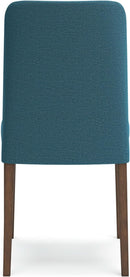 Upholstered Side Chair Set Blue And Brown Foam Cushioned