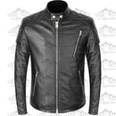 Dean Black Real Cowhide Biker Leather Jacket