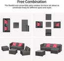 Outdoor Patio Conversation Set All Weather Gray Sectional