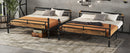 Queen over Queen Metal Bunk Bed, Industrial Detachable Bunkbeds with Safety Guard Rails for Teens, Black(Old SKU W2580S00006)