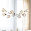 Modern Crystal Chandeliers, 9 Lights Chrome Chandelier for Living Room Bedroom, Dining Room Chandelier Over Table, Kitchen Light Fixtures(Bulbs Not Included)