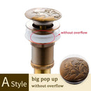 DecorBites™ Brass Bathroom Sink Pop Up Drain for Lavatory Basin - HJ-0618F