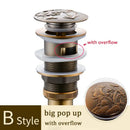 DecorBites™ Brass Bathroom Sink Pop Up Drain for Lavatory Basin - HJ-0618F