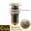 DecorBites™ Brass Bathroom Sink Pop Up Drain for Lavatory Basin - HJ-0618F