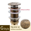 DecorBites™ Brass Bathroom Sink Pop Up Drain for Lavatory Basin - HJ-0618F