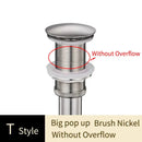 DecorBites™ Brass Bathroom Sink Pop Up Drain for Lavatory Basin - HJ-0618F