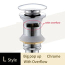 DecorBites™ Brass Bathroom Sink Pop Up Drain for Lavatory Basin - HJ-0618F
