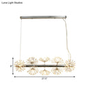 DecorBites™ 10-Head Clear Crystals Island Lamp: Contemporary Chrome Dandelion Pendant Lighting for Dining Room