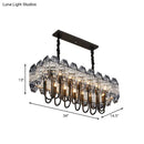 DecorBites™ 14-Head Crystal Flute Hanging Ceiling Light in Swirled Black - Sleek Island Lighting Idea