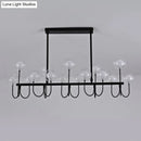 DecorBites™ 15-Light Black Ceiling Light: Modern Clear Glass Globe Pendant with Adjustable Hanging Cord