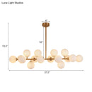 DecorBites™ 16-Light Gold Linear Island Chandelier with Glass Shade - Post Modern Billiard Lighting