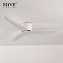 Modern white dc ceiling fan with remote control bedroom light wood