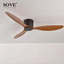 Modern white dc ceiling fan with remote control bedroom light wood