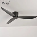 Modern white dc ceiling fan with remote control bedroom light wood