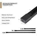 DecorBites™ 1m Black White Aluminum 2-Wire Connector Track Rail Spotlight Fitting