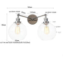 Modern chrome double glass led wall lamps bedroom sconce light fixtures