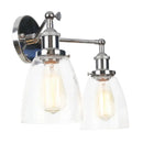 Modern chrome double glass led wall lamps bedroom sconce light fixtures