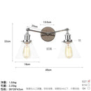 Modern chrome double glass led wall lamps bedroom sconce light fixtures