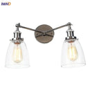 Modern chrome double glass led wall lamps bedroom sconce light fixtures