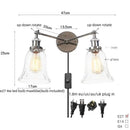Modern chrome double glass led wall lamps bedroom sconce light fixtures
