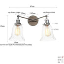 Modern chrome double glass led wall lamps bedroom sconce light fixtures